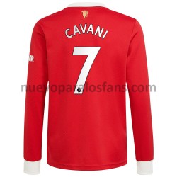Camiseta de Fútbol Manchester United Edinson Cavani 7 Casa 2021-2022 Manga Larga
