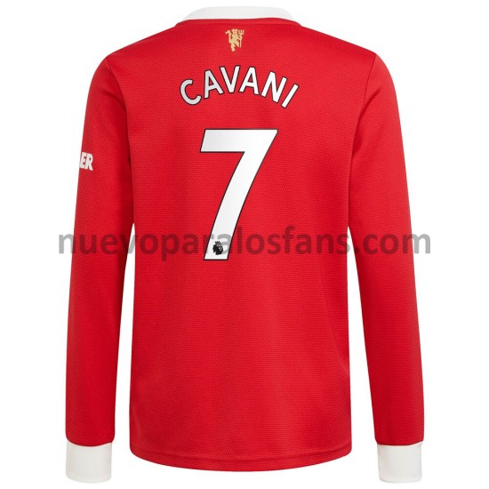 Camiseta de Fútbol Manchester United Edinson Cavani 7 Casa 2021-2022 Manga Larga