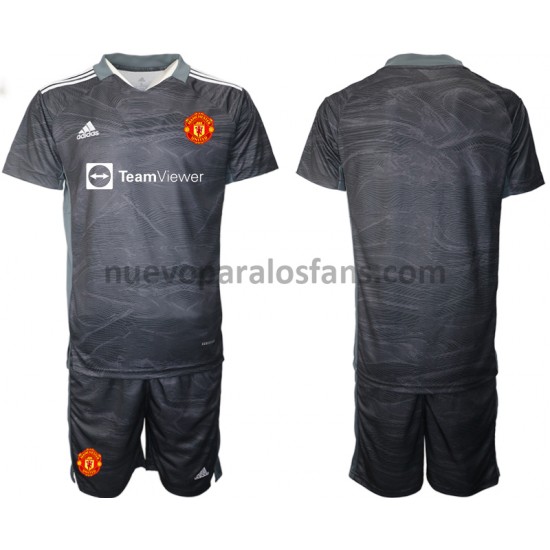 Camiseta de Fútbol Manchester United Portero Niño Exterior 2021-2022 Manga Corta