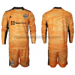 Camiseta de Fútbol Manchester United Portero Niño Casa 2021-2022 Manga Larga