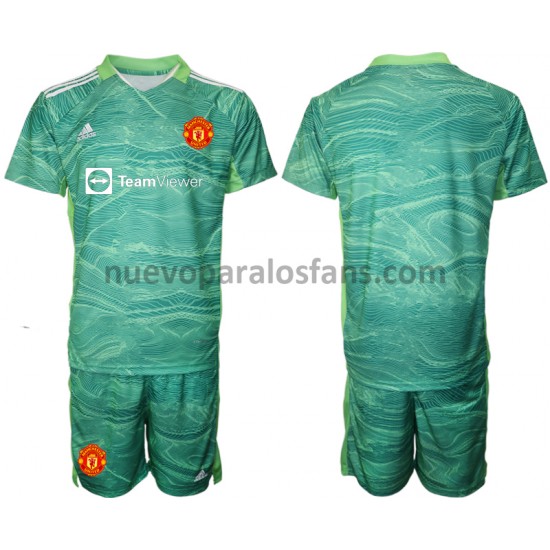 Camiseta de Fútbol Manchester United Portero Niño Tercera 2021-2022 Manga Corta