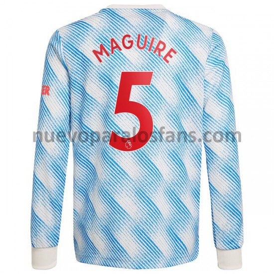 Camiseta de Fútbol Manchester United Harry Maguire 5 Exterior 2021-2022 Manga Larga