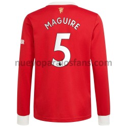 Camiseta de Fútbol Manchester United Harry Maguire 5 Casa 2021-2022 Manga Larga