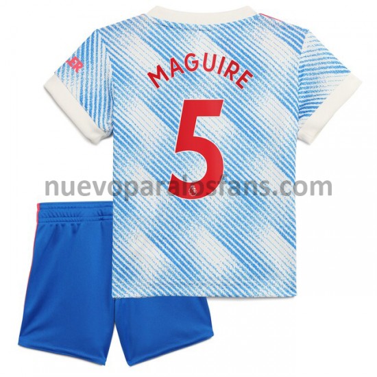 Camiseta de Fútbol Manchester United Harry Maguire 5 Niño Exterior 2021-2022 Manga Corta