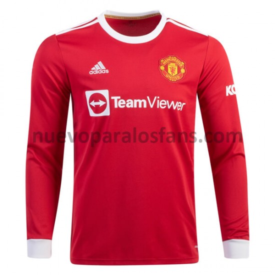 Camiseta de Fútbol Manchester United Casa 2021-2022 Manga Larga