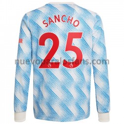Camiseta de Fútbol Manchester United Jadon Sancho 25 Exterior 2021-2022 Manga Larga