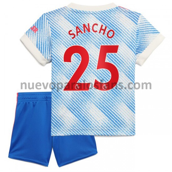 Camiseta de Fútbol Manchester United Jadon Sancho 25 Niño Exterior 2021-2022 Manga Corta