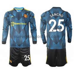Camiseta de Fútbol Manchester United Jadon Sancho 25 Niño Tercera 2021-2022 Manga Larga