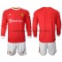 Camiseta de Fútbol Manchester United Niño Casa 2021-2022 Manga Larga