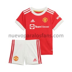 Camiseta de Fútbol Manchester United Niño Casa 2021-2022 Manga Corta