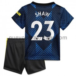 Camiseta de Fútbol Manchester United Luke Shaw 23 Niño Tercera 2021-2022 Manga Corta