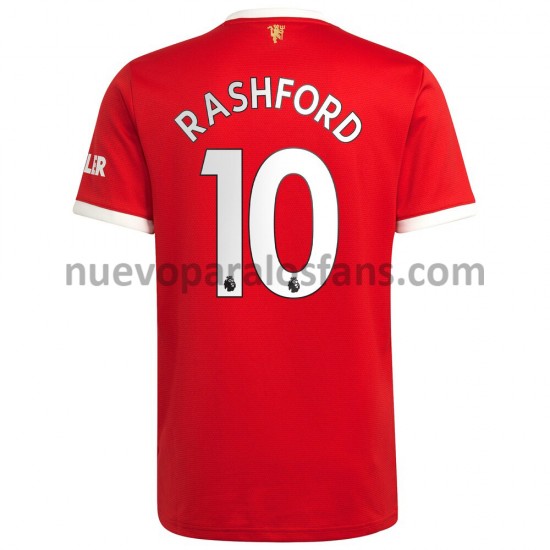Camiseta de Fútbol Manchester United Marcus Rashford 10 Casa 2021-2022 Manga Corta