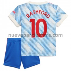 Camiseta de Fútbol Manchester United Marcus Rashford 10 Niño Exterior 2021-2022 Manga Corta