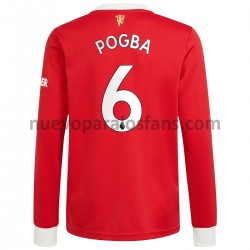 Camiseta de Fútbol Manchester United Paul Pogba 6 Casa 2021-2022 Manga Larga