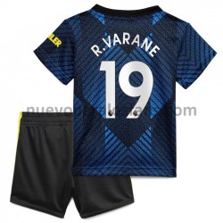 Camiseta de Fútbol Manchester United Raphael Varane 19 Niño Tercera 2021-2022 Manga Corta
