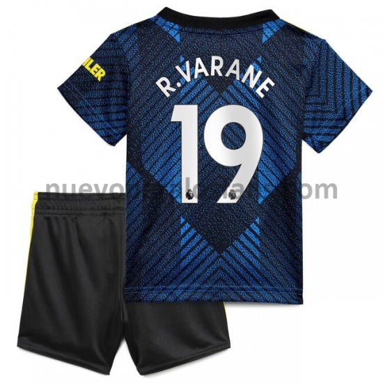 Camiseta de Fútbol Manchester United Raphael Varane 19 Niño Tercera 2021-2022 Manga Corta