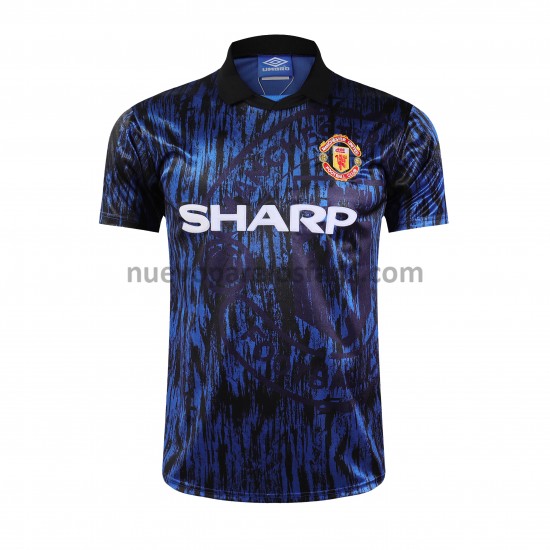 Camiseta de Fútbol Manchester United Retro Exterior 1993 Manga Corta