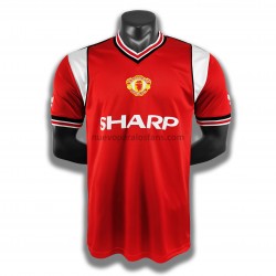 Camiseta de Fútbol Manchester United Retro Casa 1985 Manga Corta