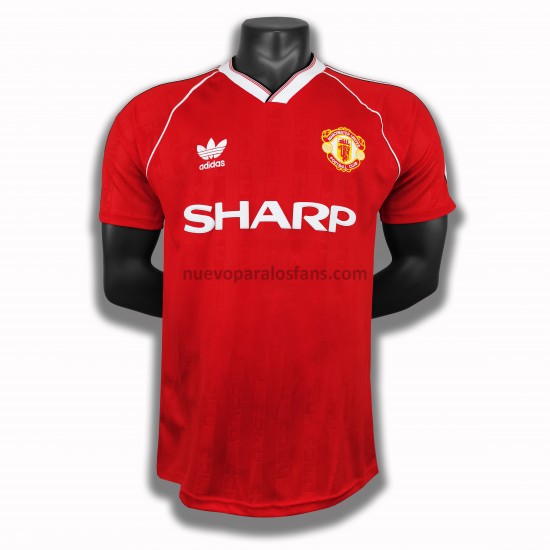 Camiseta de Fútbol Manchester United Retro Casa 1988 Manga Corta
