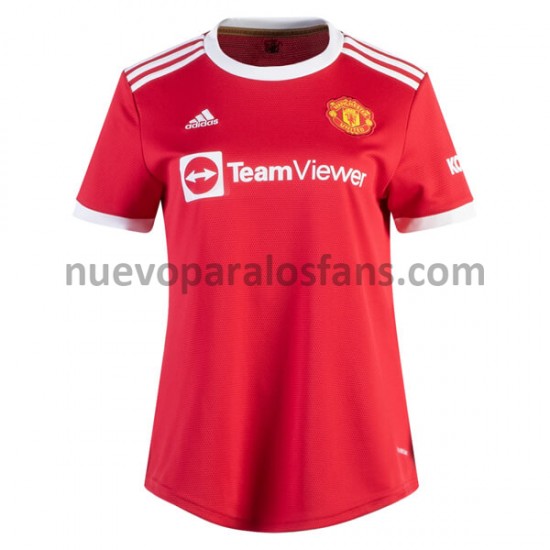 Camiseta de Fútbol Manchester United Mujer Casa 2021-2022 Manga Corta