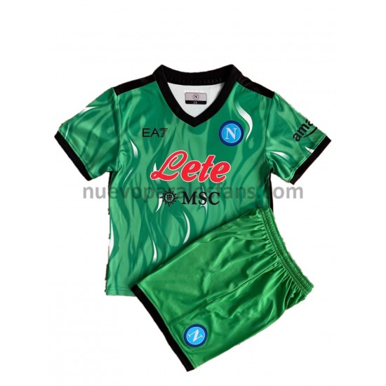 Camiseta de Fútbol SSC Napoli Portero Niño Casa 2021-2022 Manga Corta