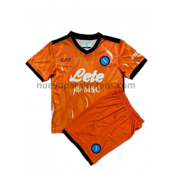 Camiseta de Fútbol SSC Napoli Portero Niño Tercera 2021-2022 Manga Corta