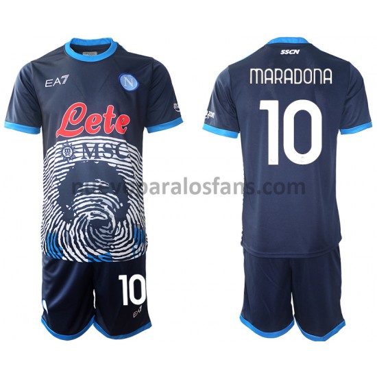 Camiseta de Fútbol SSC Napoli Diego Maradona 10 Special 2 Niño Casa 2021-2022 Manga Corta