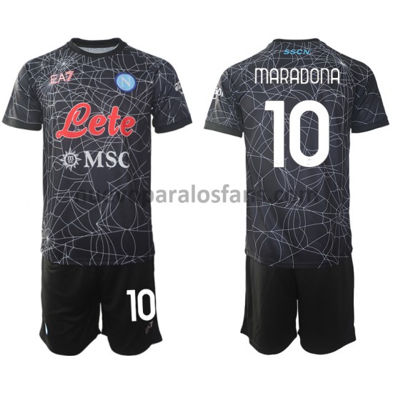 Camiseta de Fútbol SSC Napoli Diego Maradona 10 Special Niño Casa 2021-2022 Manga Corta