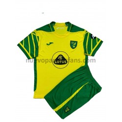 Camiseta de Fútbol Norwich City Niño Casa 2021-2022 Manga Corta