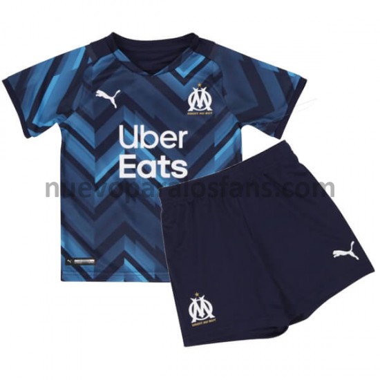 Camiseta de Fútbol Olympique de Marsella Niño Exterior 2021-2022 Manga Corta