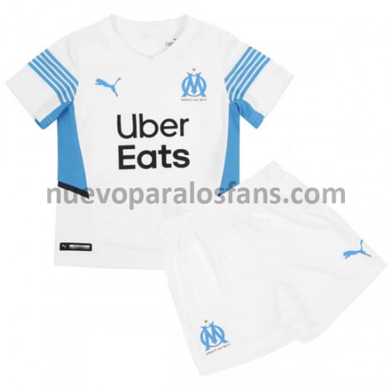 Camiseta de Fútbol Olympique de Marsella Niño Casa 2021-2022 Manga Corta