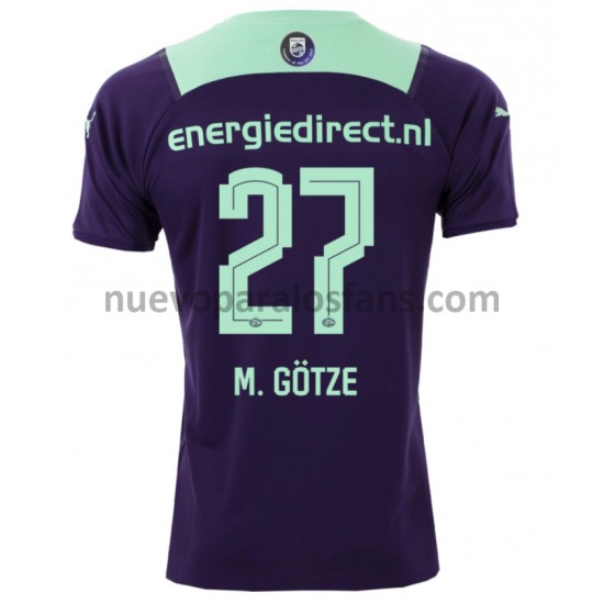 Camiseta de Fútbol PSV Eindhoven Mario Gotze 27 Exterior 2021-2022 Manga Corta