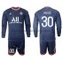 Camiseta de Fútbol Paris Saint-Germain MESSI 30 Niño Casa 2021-2022 Manga Larga