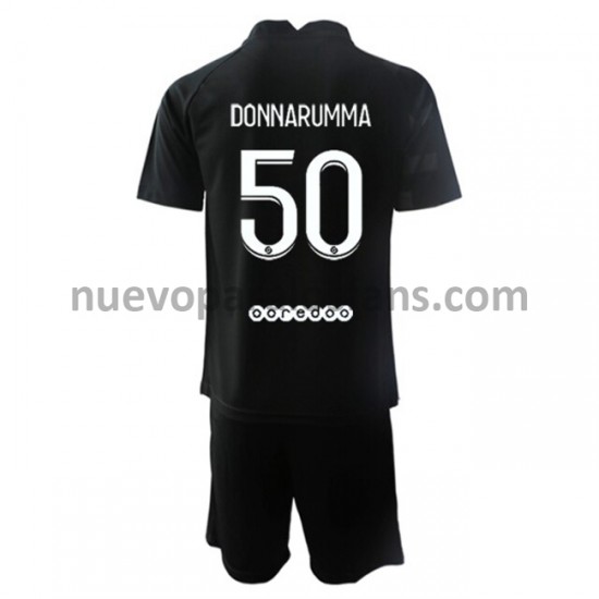 Camiseta de Fútbol Paris Saint-Germain Portero Gianluigi Donnarumma 50 Niño Exterior 2021-2022 Manga Corta