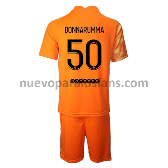 Camiseta de Fútbol Paris Saint-Germain Portero Gianluigi Donnarumma 50 Niño Casa 2021-2022 Manga Corta