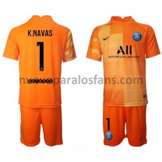 Camiseta de Fútbol Paris Saint-Germain Portero Keylor Navas 1 Niño Casa 2021-2022 Manga Corta