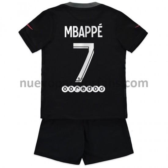 Camiseta de Fútbol Paris Saint-Germain Kylian Mbappé 7 Niño Tercera 2021-2022 Manga Corta