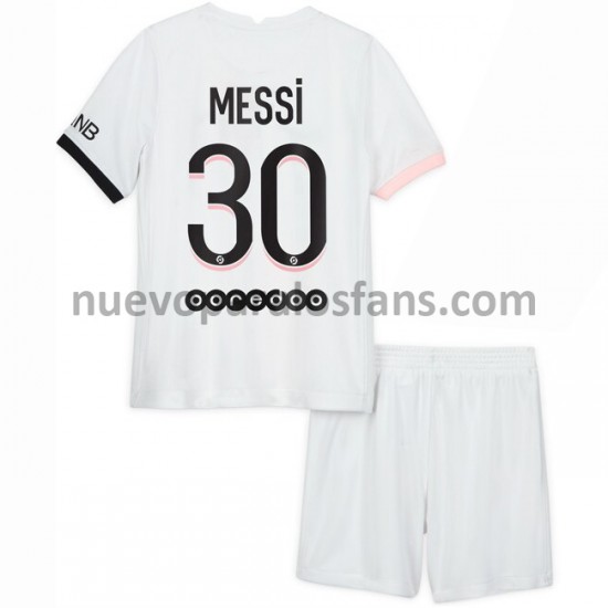 Camiseta de Fútbol Paris Saint-Germain Lionel Messi 30 Niño Exterior 2021-2022 Manga Corta