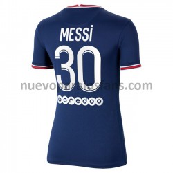 Camiseta de Fútbol Paris Saint-Germain Lionel Messi 30 Mujer Casa 2021-2022 Manga Corta