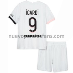Camiseta de Fútbol Paris Saint-Germain Mauro Icardi 9 Niño Exterior 2021-2022 Manga Corta