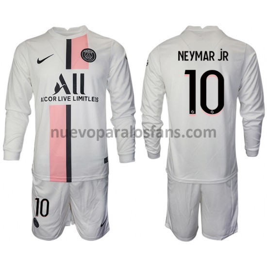 Camiseta de Fútbol Paris Saint-Germain Neymar JR 10 Niño Exterior 2021-2022 Manga Larga