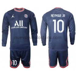 Camiseta de Fútbol Paris Saint-Germain Neymar JR 10 Niño Casa 2021-2022 Manga Larga