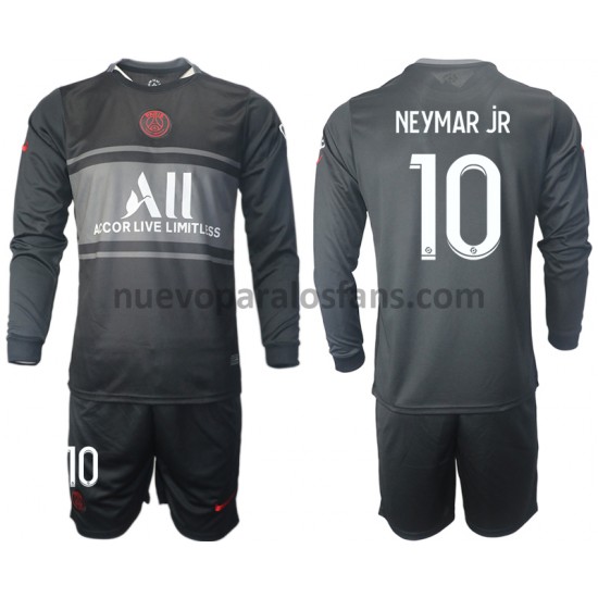 Camiseta de Fútbol Paris Saint-Germain Neymar JR 10 Niño Tercera 2021-2022 Manga Larga