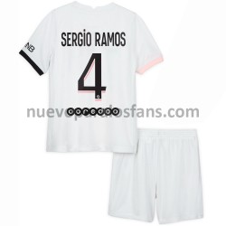 Camiseta de Fútbol Paris Saint-Germain Sergio Ramos 4 Niño Exterior 2021-2022 Manga Corta