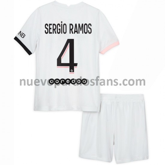 Camiseta de Fútbol Paris Saint-Germain Sergio Ramos 4 Niño Exterior 2021-2022 Manga Corta