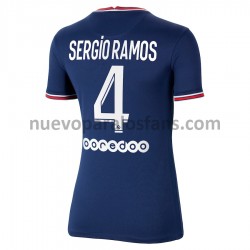 Camiseta de Fútbol Paris Saint-Germain Sergio Ramos 4 Mujer Casa 2021-2022 Manga Corta