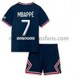 Camiseta de Fútbol Paris Saint-Germain Kylian Mbappé 7 Niño Casa 2021-2022 Manga Corta