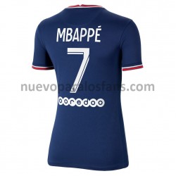 Camiseta de Fútbol Paris Saint-Germain Kylian Mbappé 7 Mujer Casa 2021-2022 Manga Corta