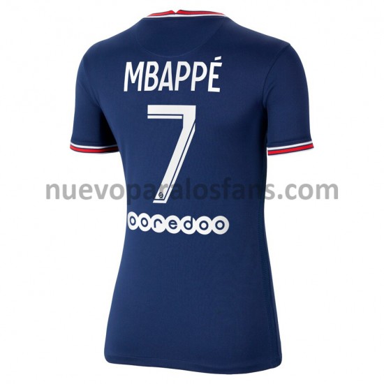 Camiseta de Fútbol Paris Saint-Germain Kylian Mbappé 7 Mujer Casa 2021-2022 Manga Corta