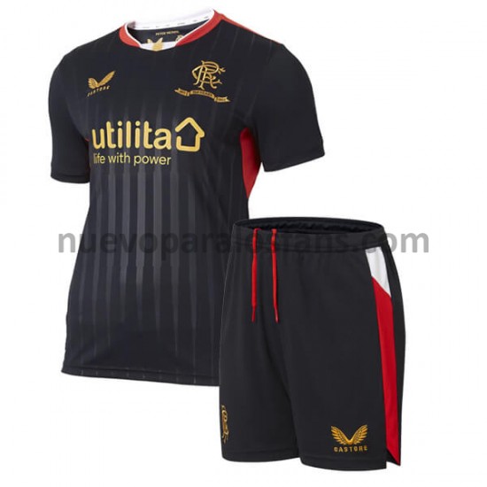 Camiseta de Fútbol Rangers Niño Exterior 2021-2022 Manga Corta